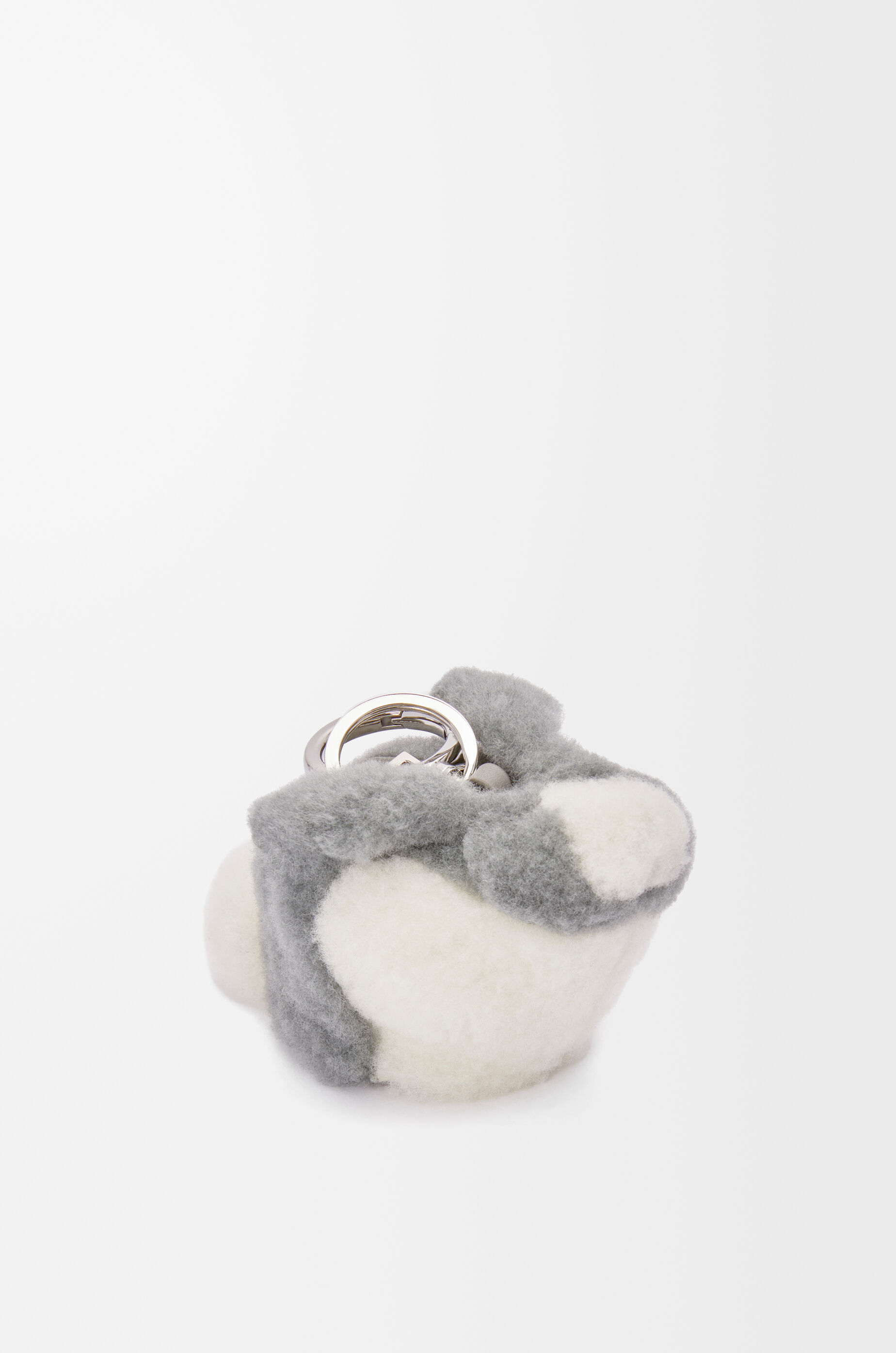 Bunny coin purse charm in shearling Light Grey - LOEWE