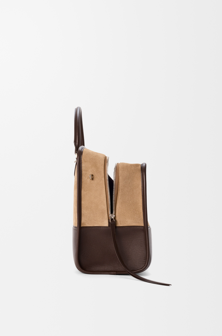LOEWE XL Amazona 180 bag in suede Dark Oro/Chocolat