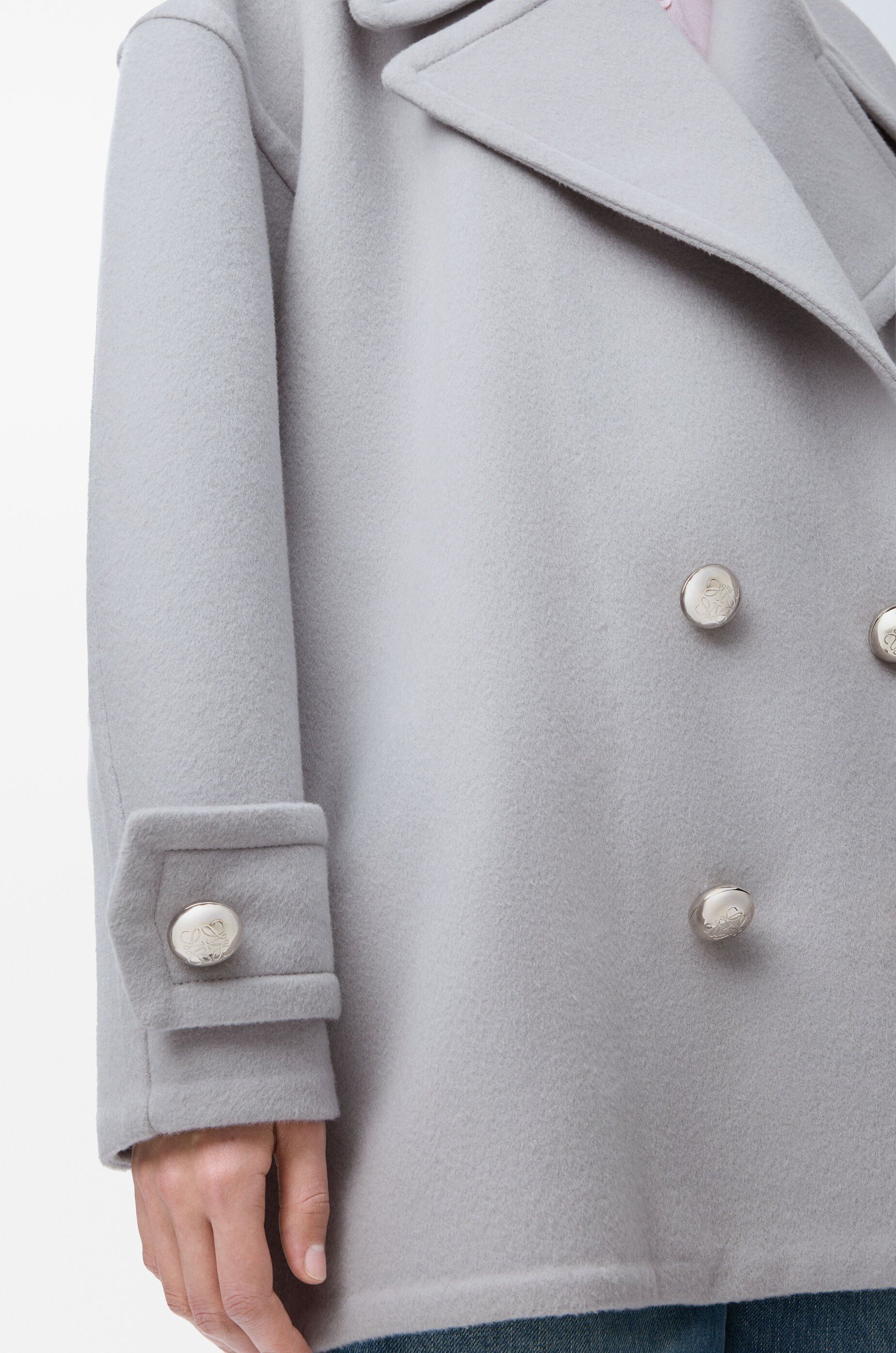 Pebble peacoat in wool Grey - LOEWE Pebble peacoat in wool Grey - LOEWE