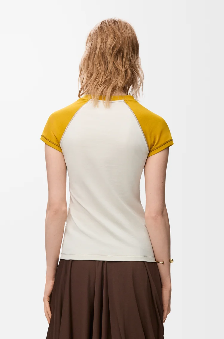 LOEWE Small fit T-shirt in cotton blend Mustard/Bronze