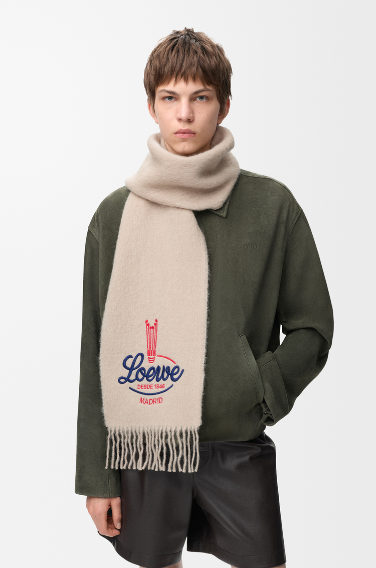 LOEWE Bufanda en alpaca Beige Claro