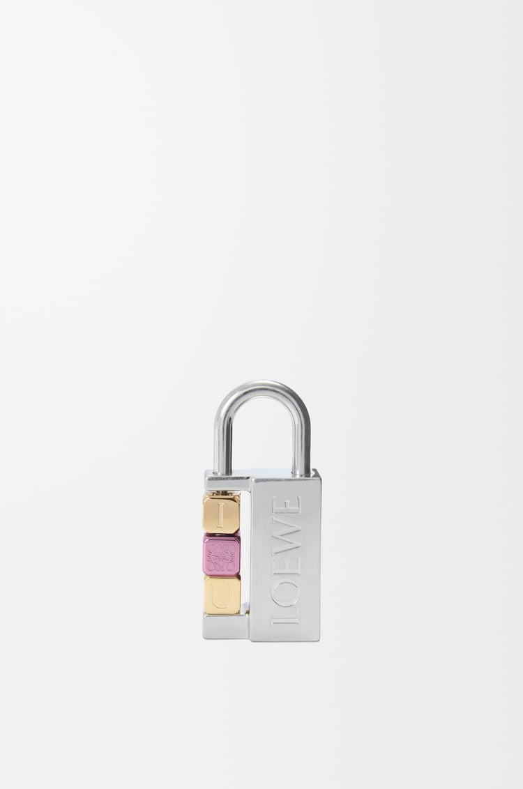LOEWE Padlock charm in brass Palladium