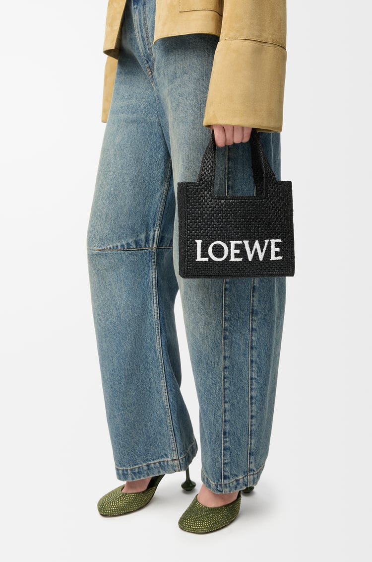 LOEWE 迷你拉菲草 LOEWE Font Tote 手袋 黑色