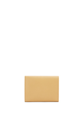 LOEWE Anagram trifold wallet in pebble grain calfskin Dark Butter