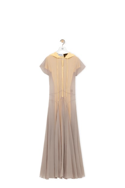 LOEWE Hooded jumpsuit in silk and viscose Grey/Yellow plp_rd