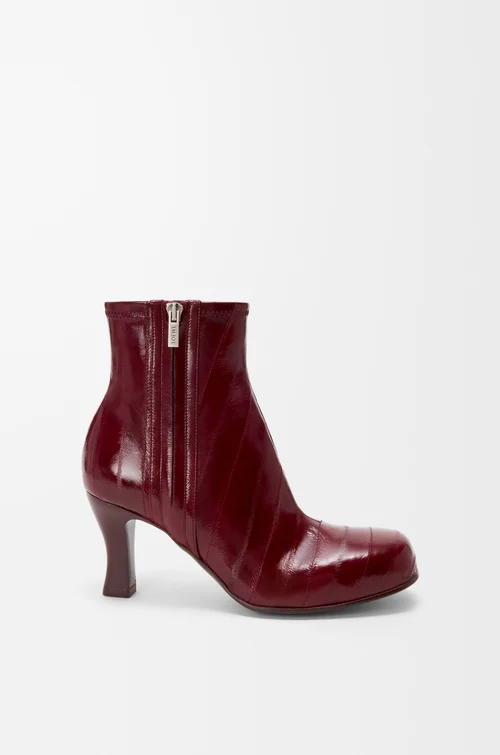 LOEWE Bobine ankle boot in eel Burdeos