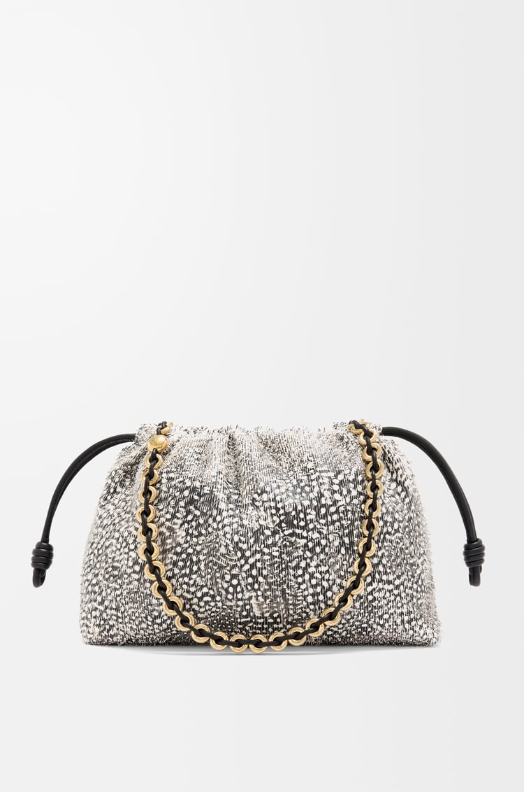 LOEWE Medium Flamenco purse in goatskin Black/White