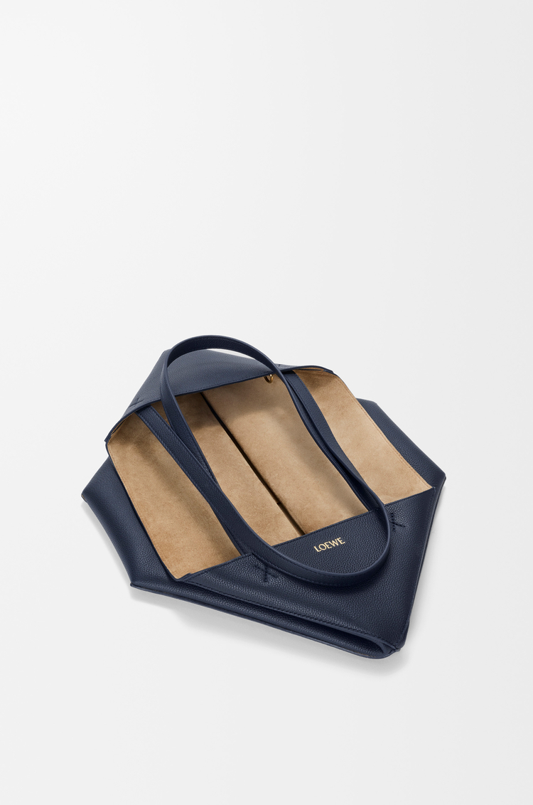 LOEWE Medium horizontal Puzzle Fold tote in soft grained calfskin Deep Navy