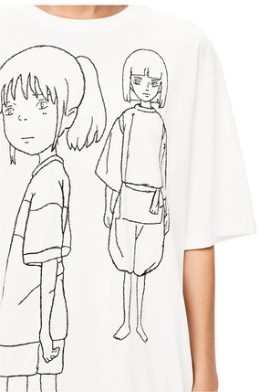 LOEWE Camiseta Chihiro en algodón con bordado Blanco/Negro plp_rd