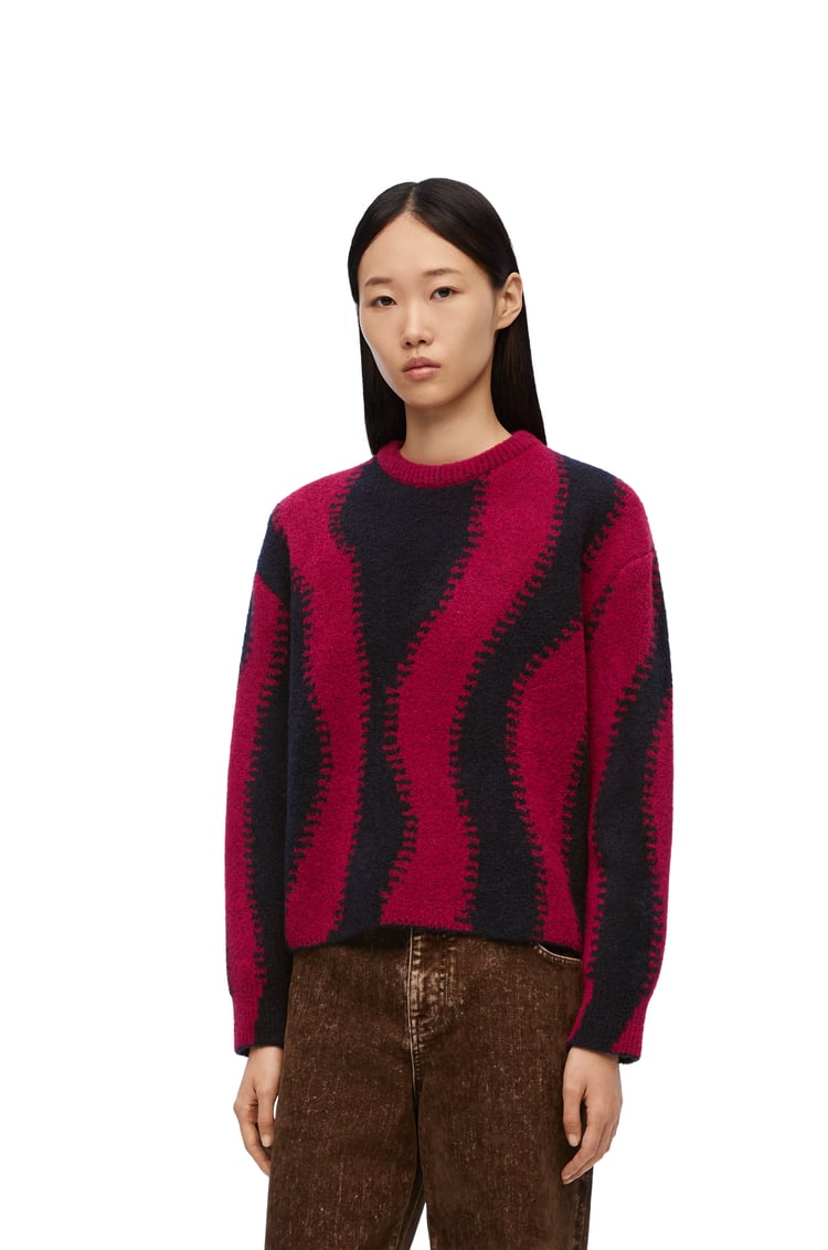 LOEWE Sweater in wool blend Navy/Red