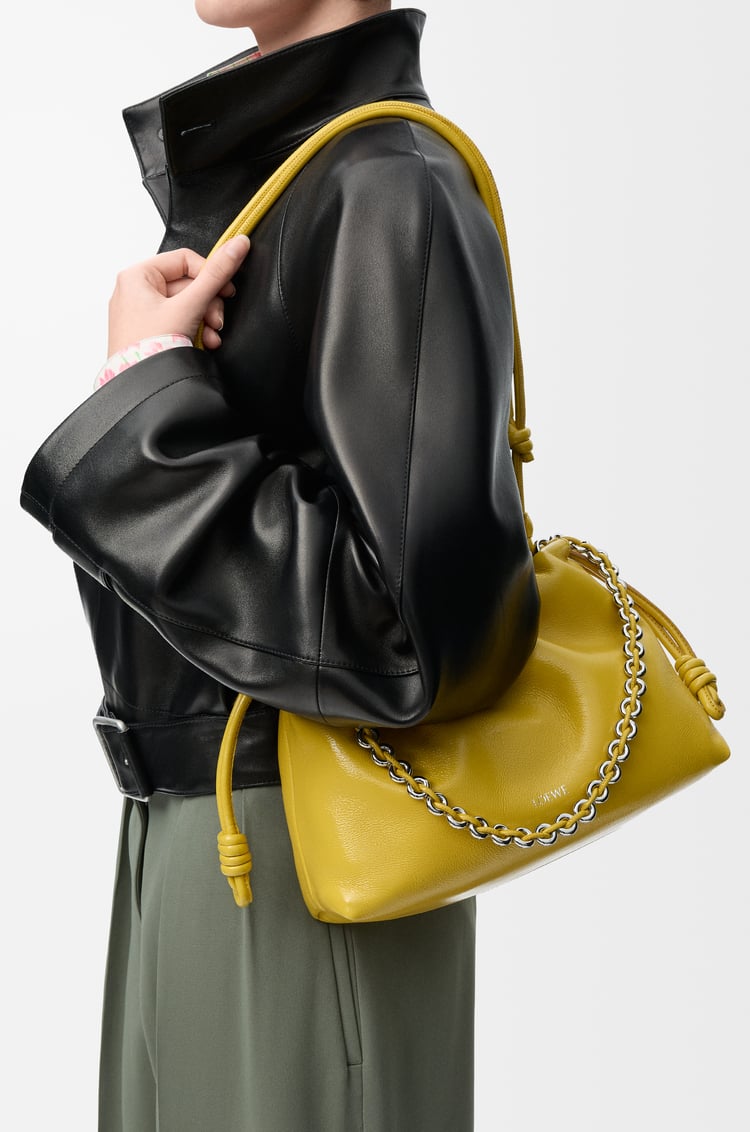 LOEWE Medium Flamenco purse in patent nappa lambskin Yellow