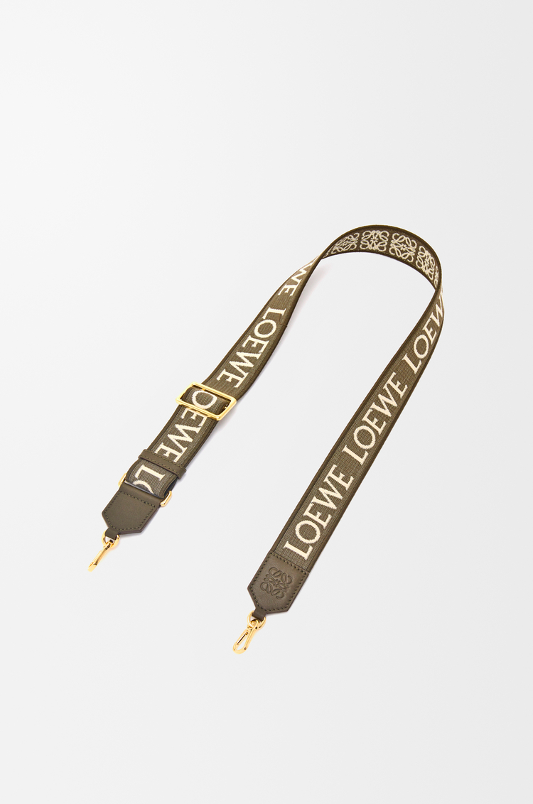 LOEWE アナグラム ストラップ（ジャカード&カーフ） ダークカーキグリーン