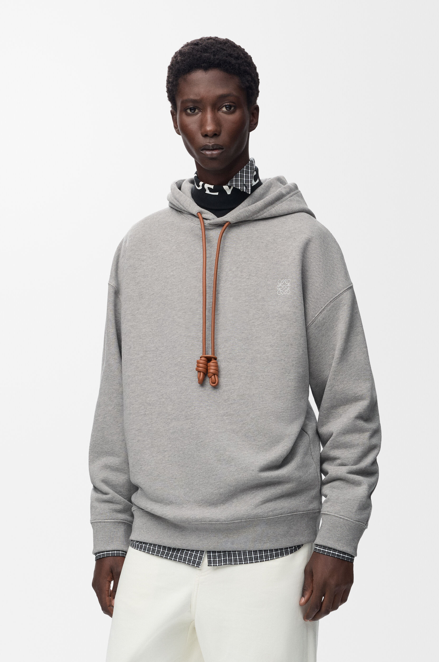 Relaxed fit hoodie in cotton Grey - LOEWE APAC official website
