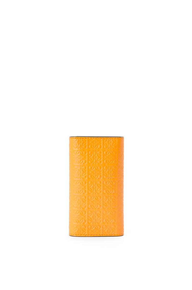 LOEWE 立體壓紋絲滑小牛皮滿版鑰匙包 柑橙橘