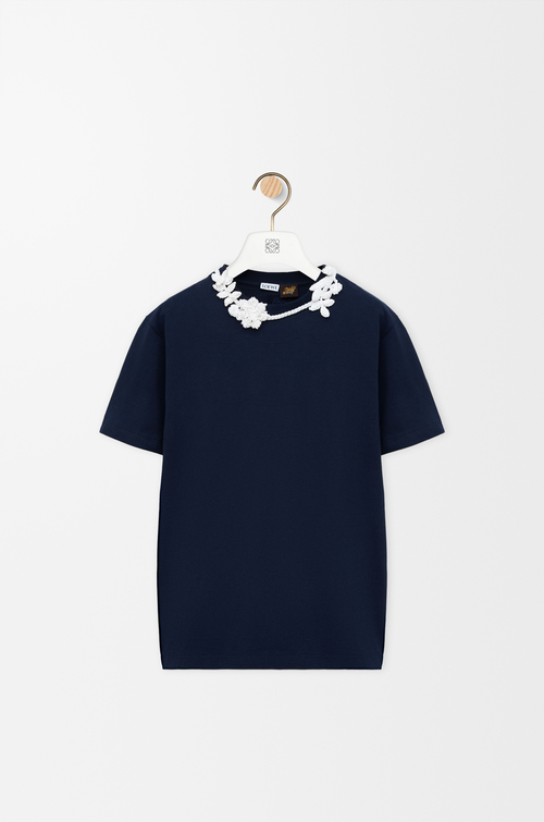 LOEWE Regular fit T-shirt in cotton Navy Blue