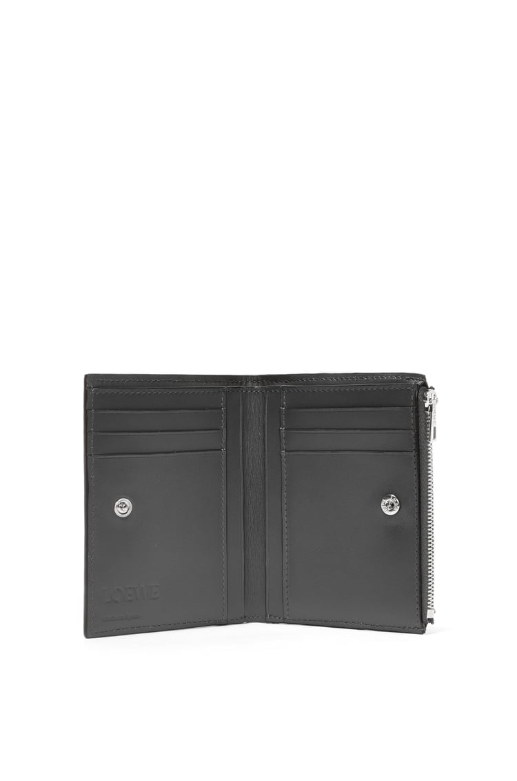LOEWE Slim compact wallet in soft grained calfskin 炭灰色