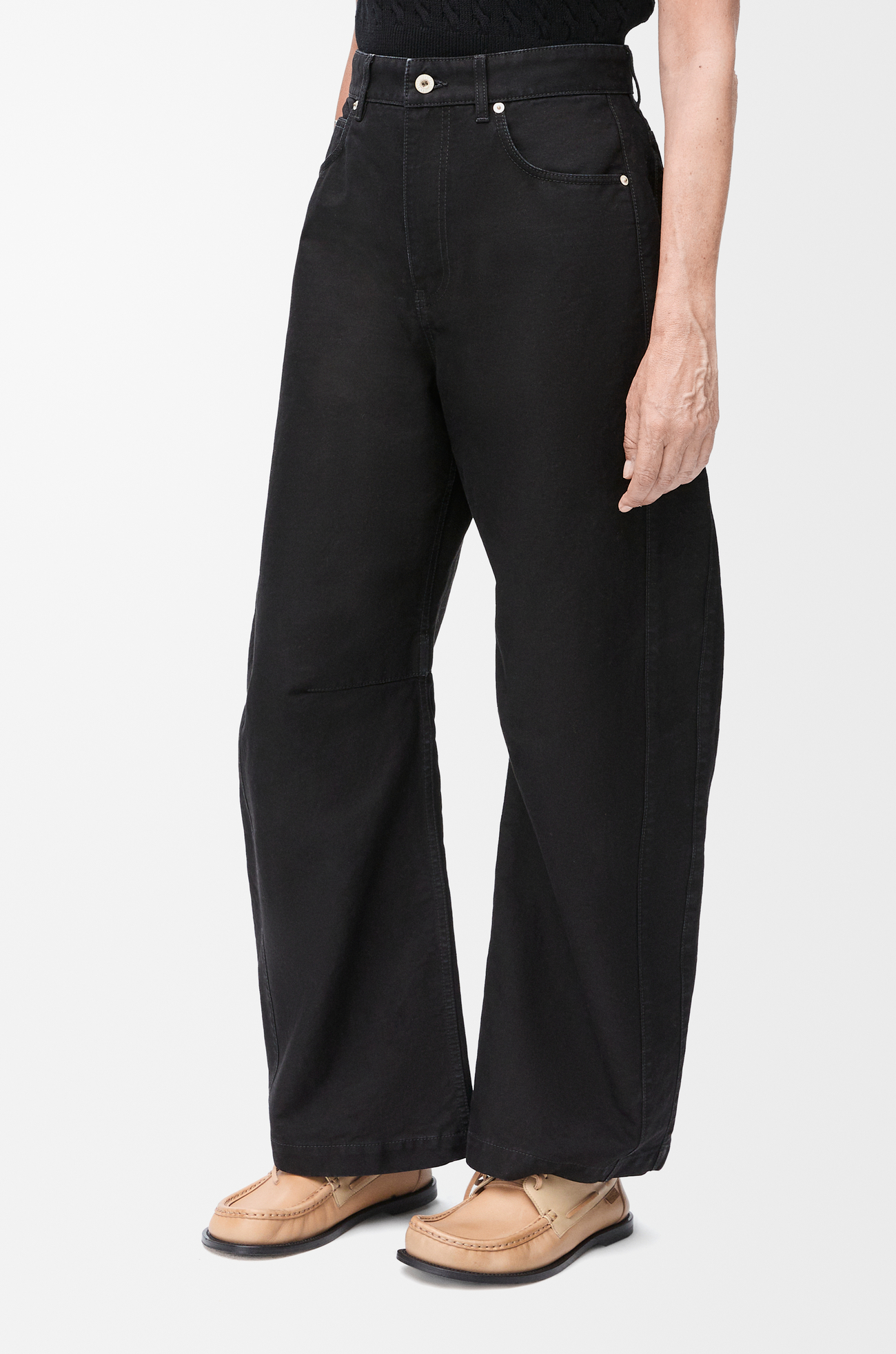 LOEWE Barrel trousers in cotton Black