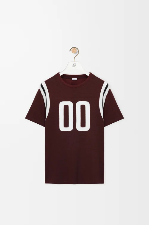LOEWE T-shirt classique en coton et viscose Bordeaux