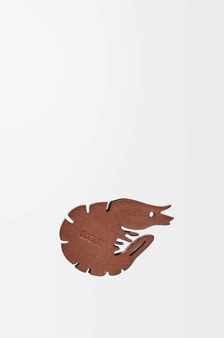 LOEWE Shrimp dice in classic calfskin Red/Tan