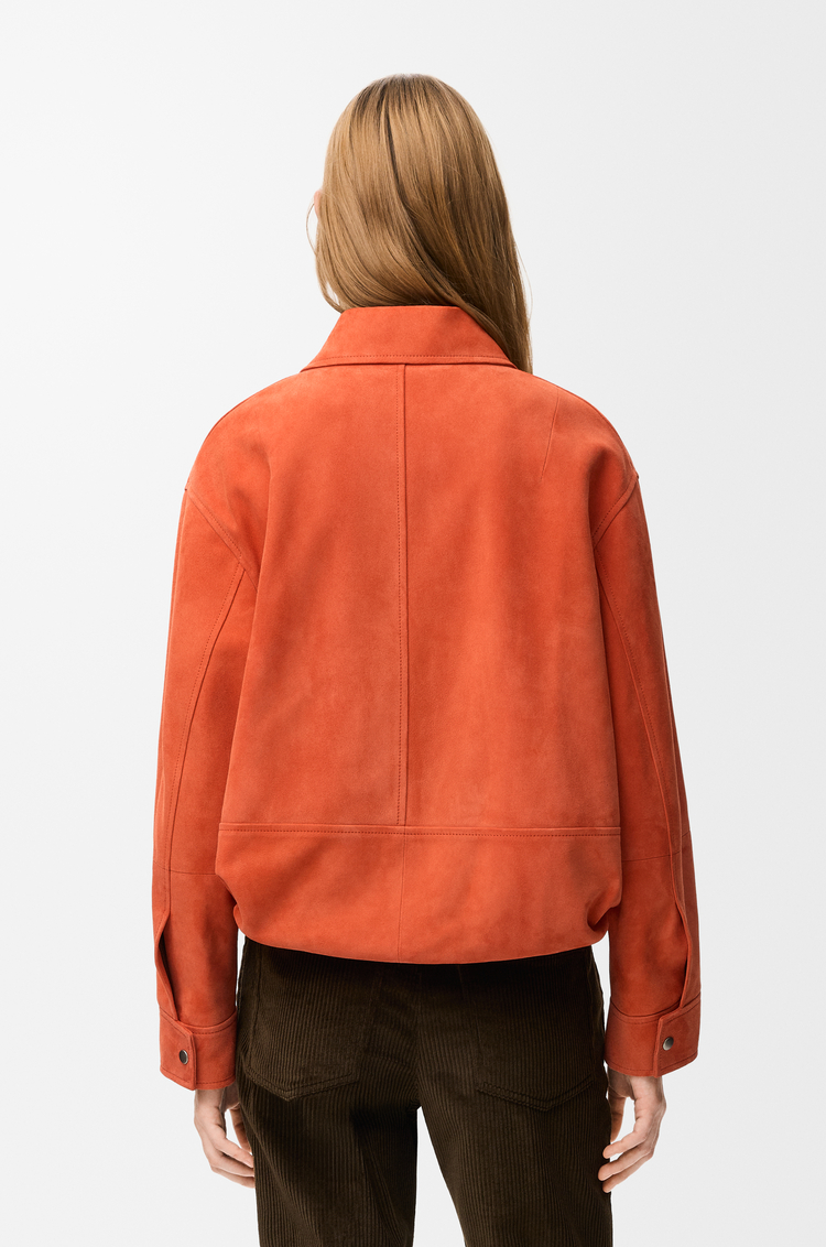 LOEWE Chaqueta con cordón de ajuste en ante de piel de cordero Naranja