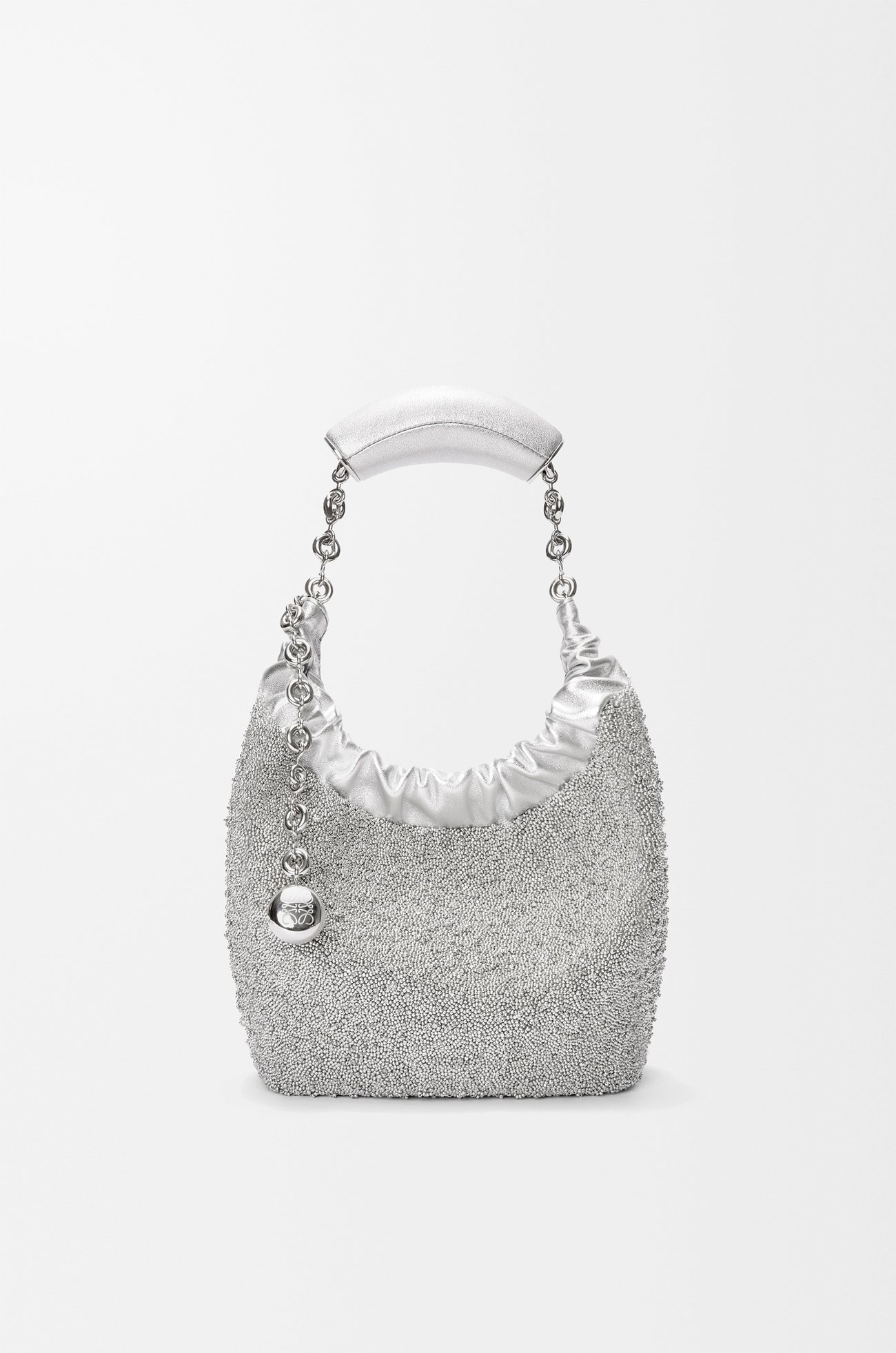 LOEWE Mini Squeeze bag in beaded leather Silver plp_rd