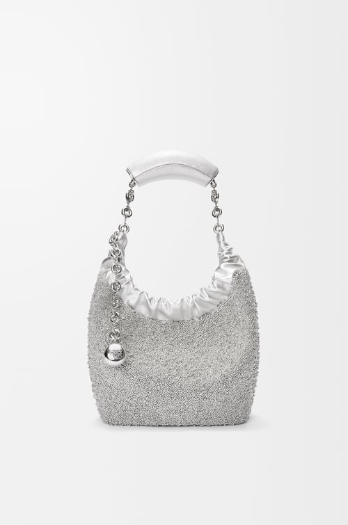 LOEWE Mini Squeeze bag in beaded leather Silver