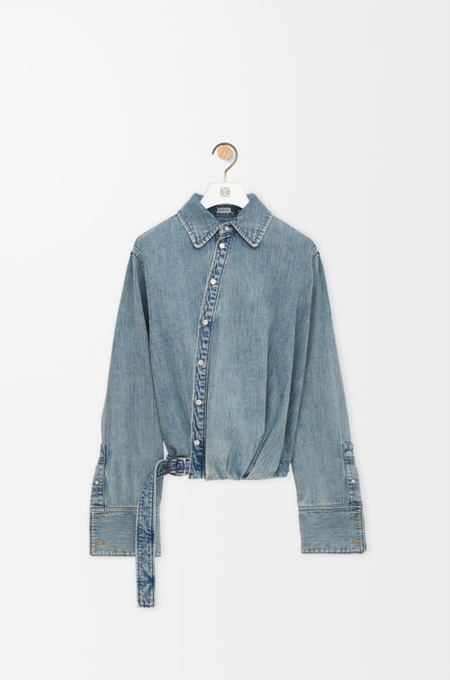 LOEWE ドレープ シャツ（デニム） ウォッシュドデニム
