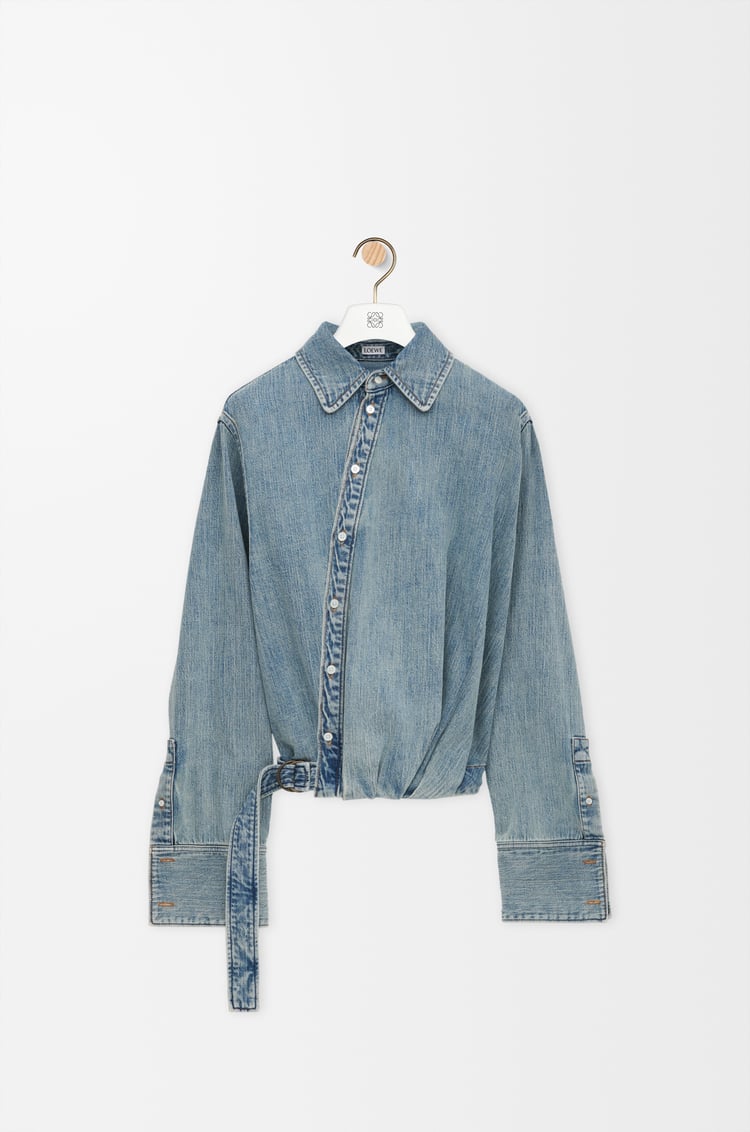LOEWE ドレープ シャツ（デニム） ウォッシュドデニム