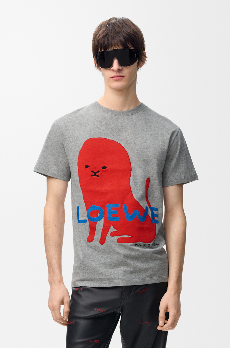 LOEWE Regular fit t-shirt in cotton グレーメランジ