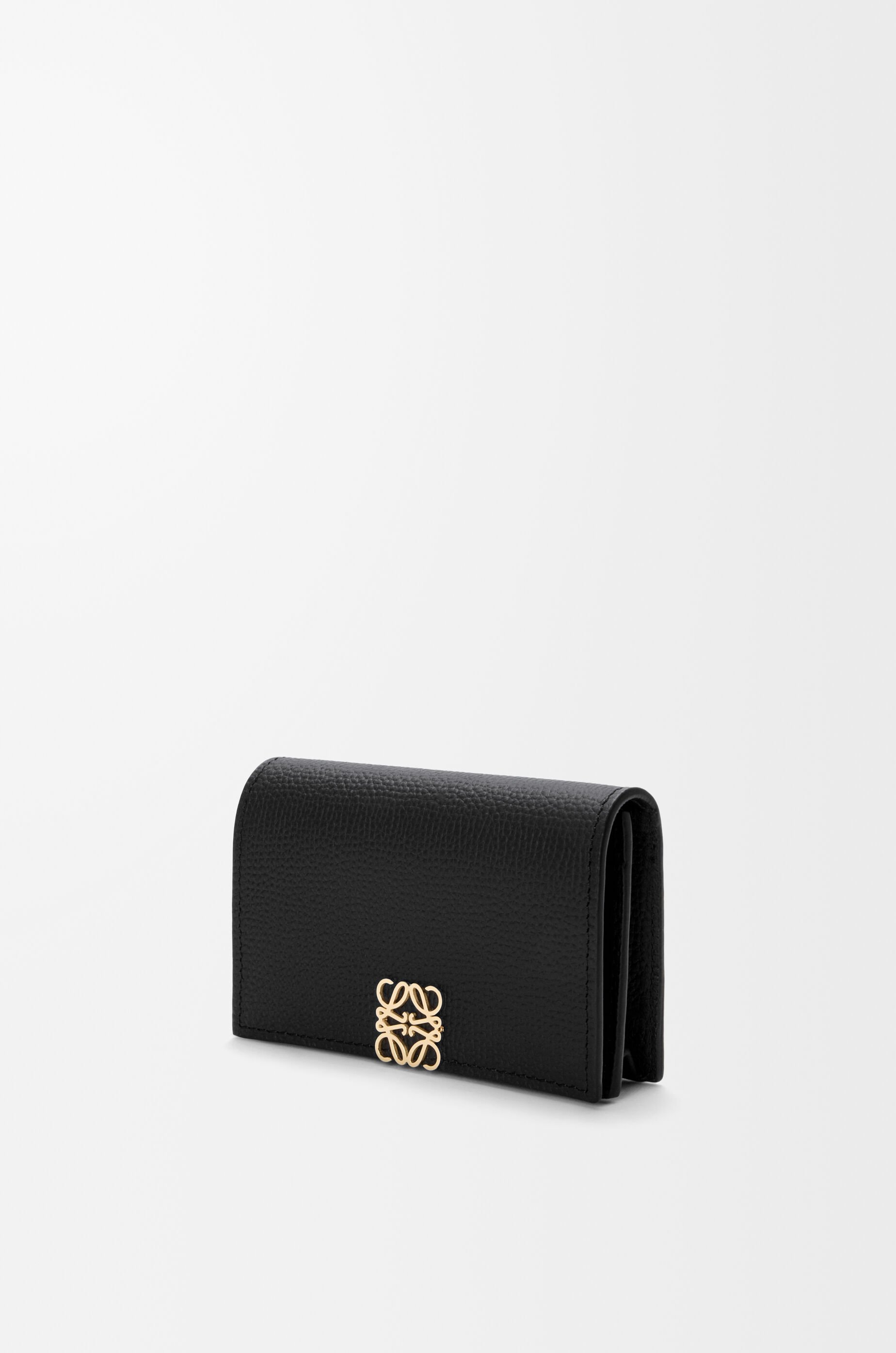 Anagram business cardholder in pebble grained calfskin Black - LOEWE