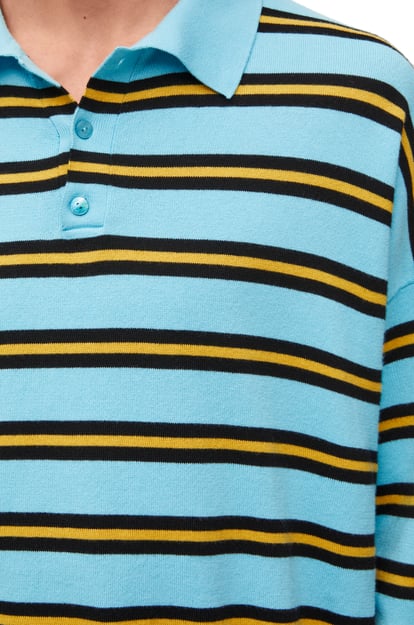 LOEWE Polo sweater in cotton Black/Blue/Yellow plp_rd