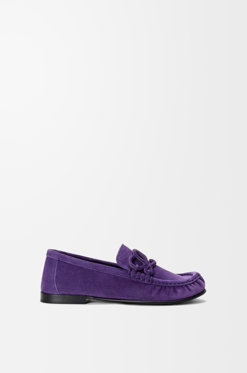 LOEWE 더블 L 로퍼 - 스웨이드 카프스킨 Deep Purple