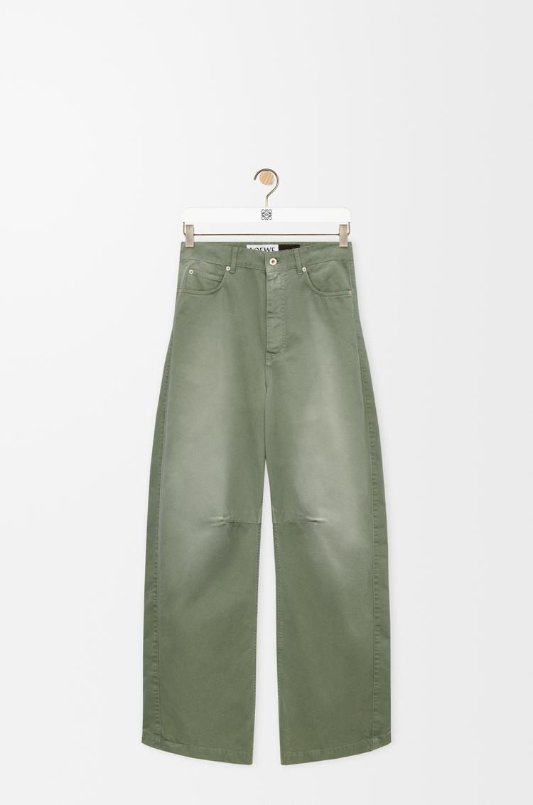 LOEWE Pantalón barrel en algodón Salvia