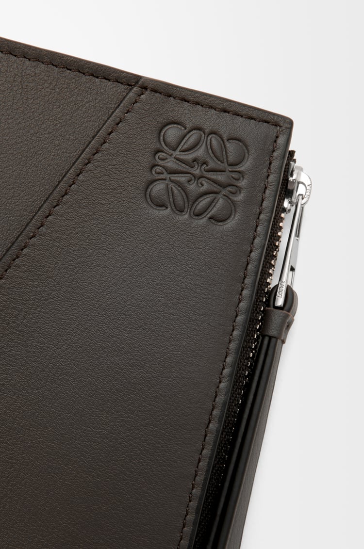 LOEWE Puzzle slim compact wallet in classic calfskin Dark Grey