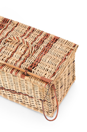 LOEWE Chest basket in wicker and leather Natural/Tan plp_rd