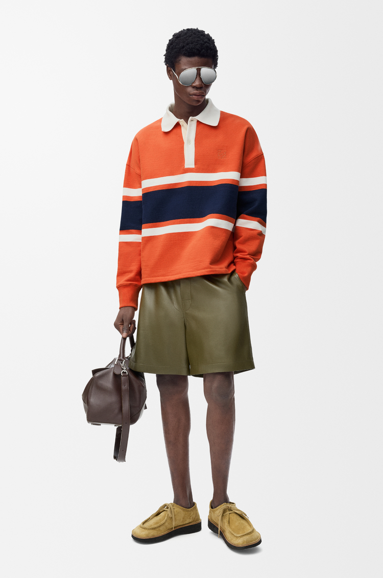LOEWE ロングスリーブ ポロシャツ（コットン） orange/navy blue