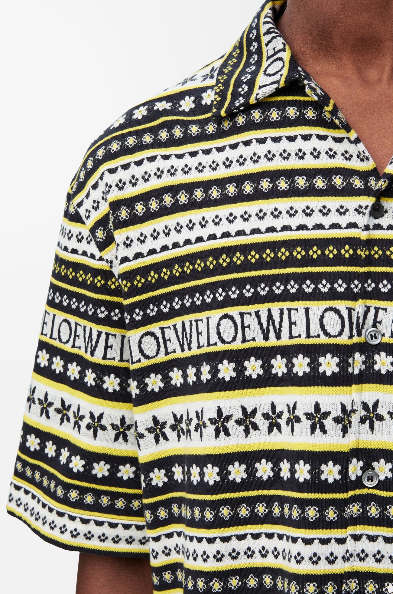 LOEWE Short sleeve shirt in cotton Yellow/Multicolor