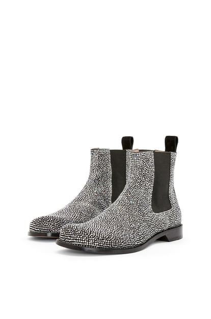LOEWE Campo Chelsea boot in calf suede and allover rhinestones 黑色 plp_rd