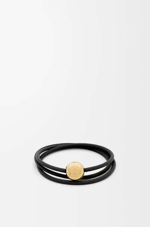 LOEWE Bracelet Pebble en cuir de veau Noir