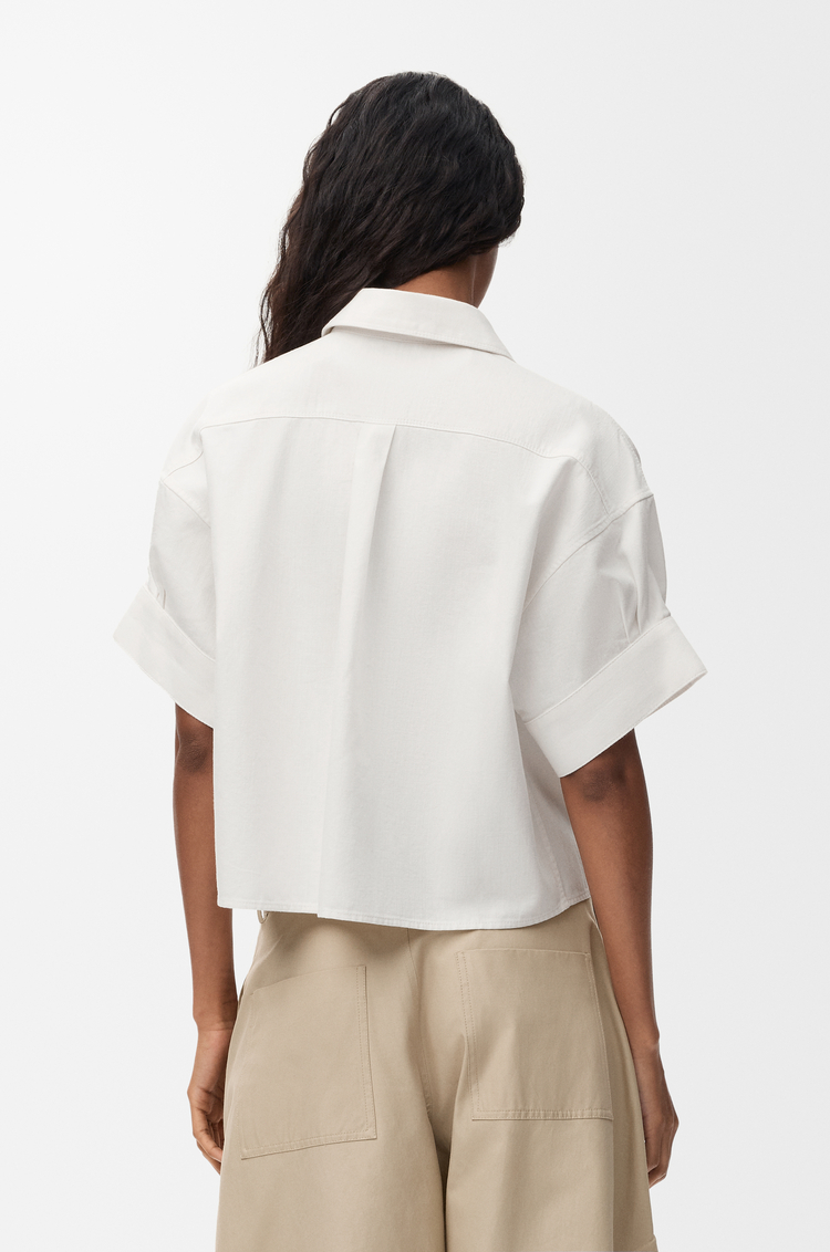 LOEWE Camicia a maniche corte in denim Bianco