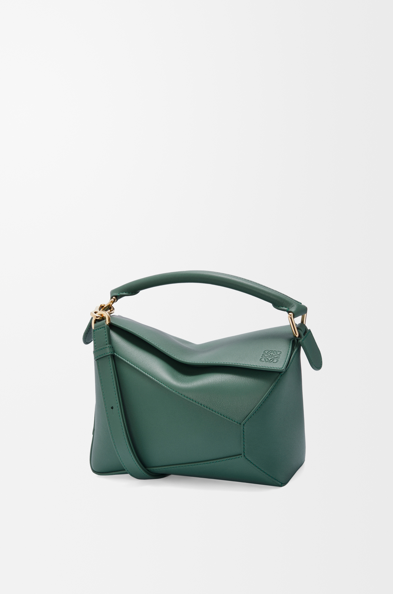 LOEWE Bolso Puzzle Edge pequeño en piel de ternera Vetiver