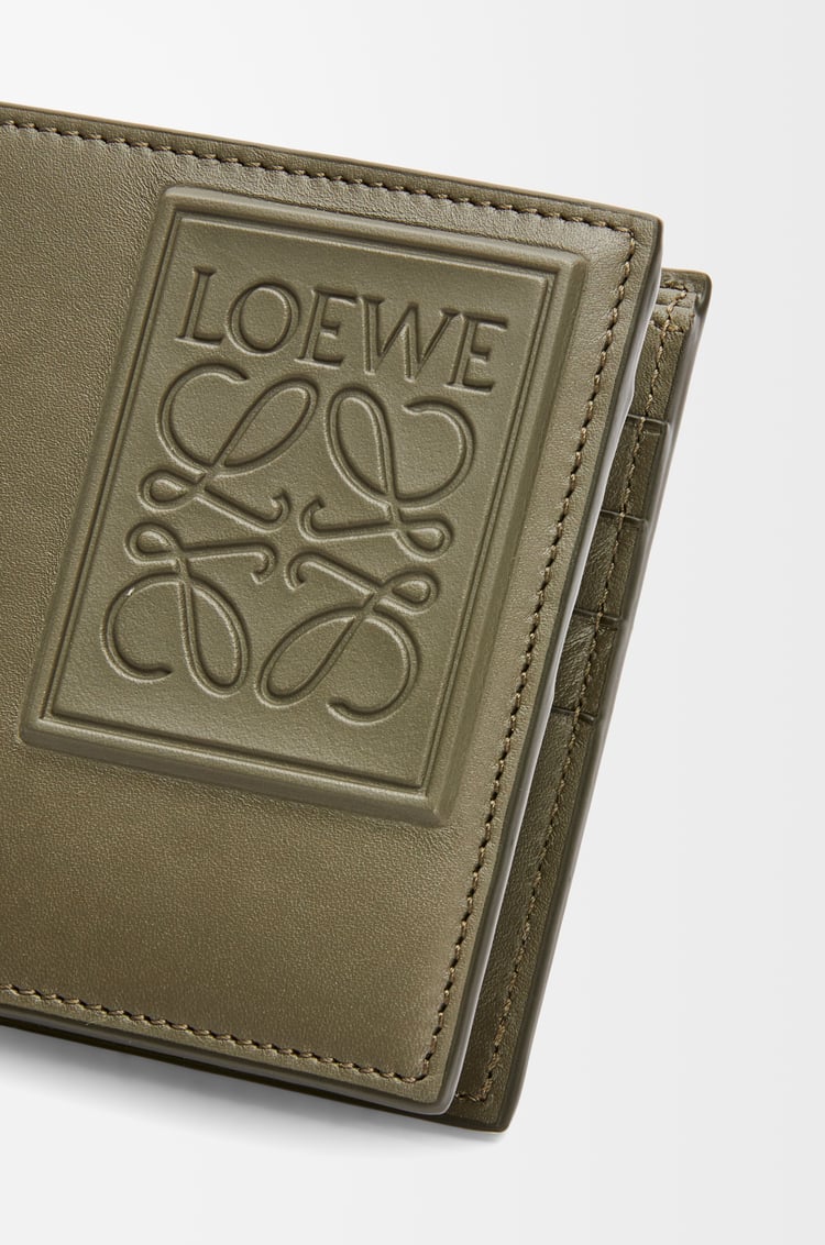 LOEWE Bifold wallet in satin calfskin Khaki Green