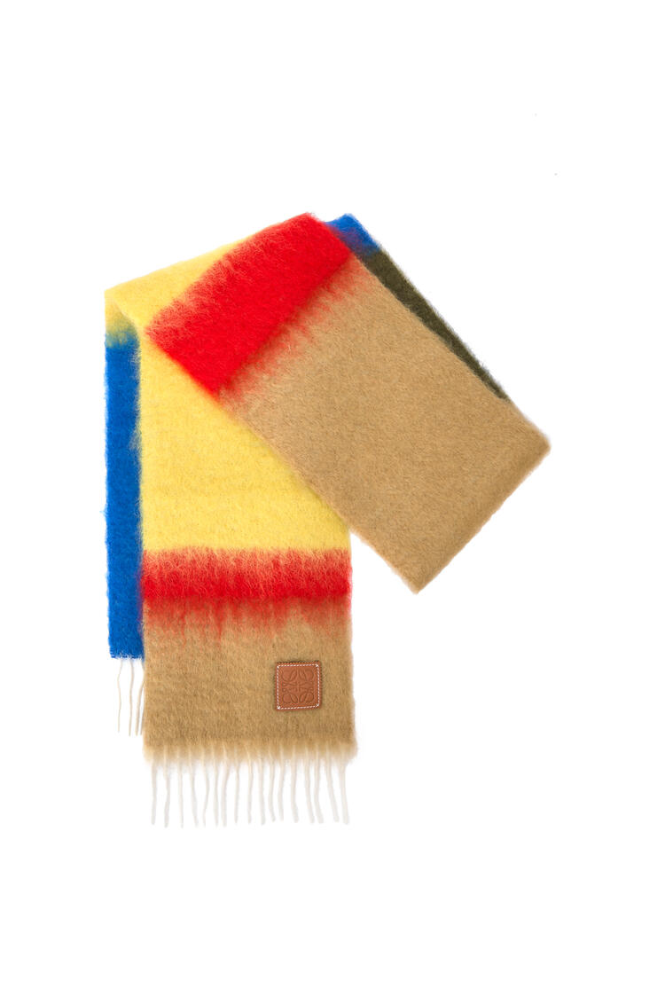 LOEWE Stripes scarf in mohair Camel/Blue pdp_rd