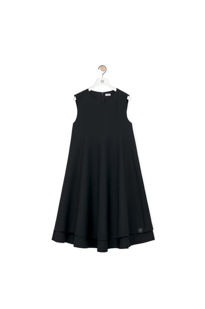 LOEWE Double layer dress in silk and wool Black plp_rd