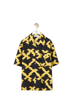 LOEWE Camisa de algodón con estampado integral Negro/Amarillo plp_rd