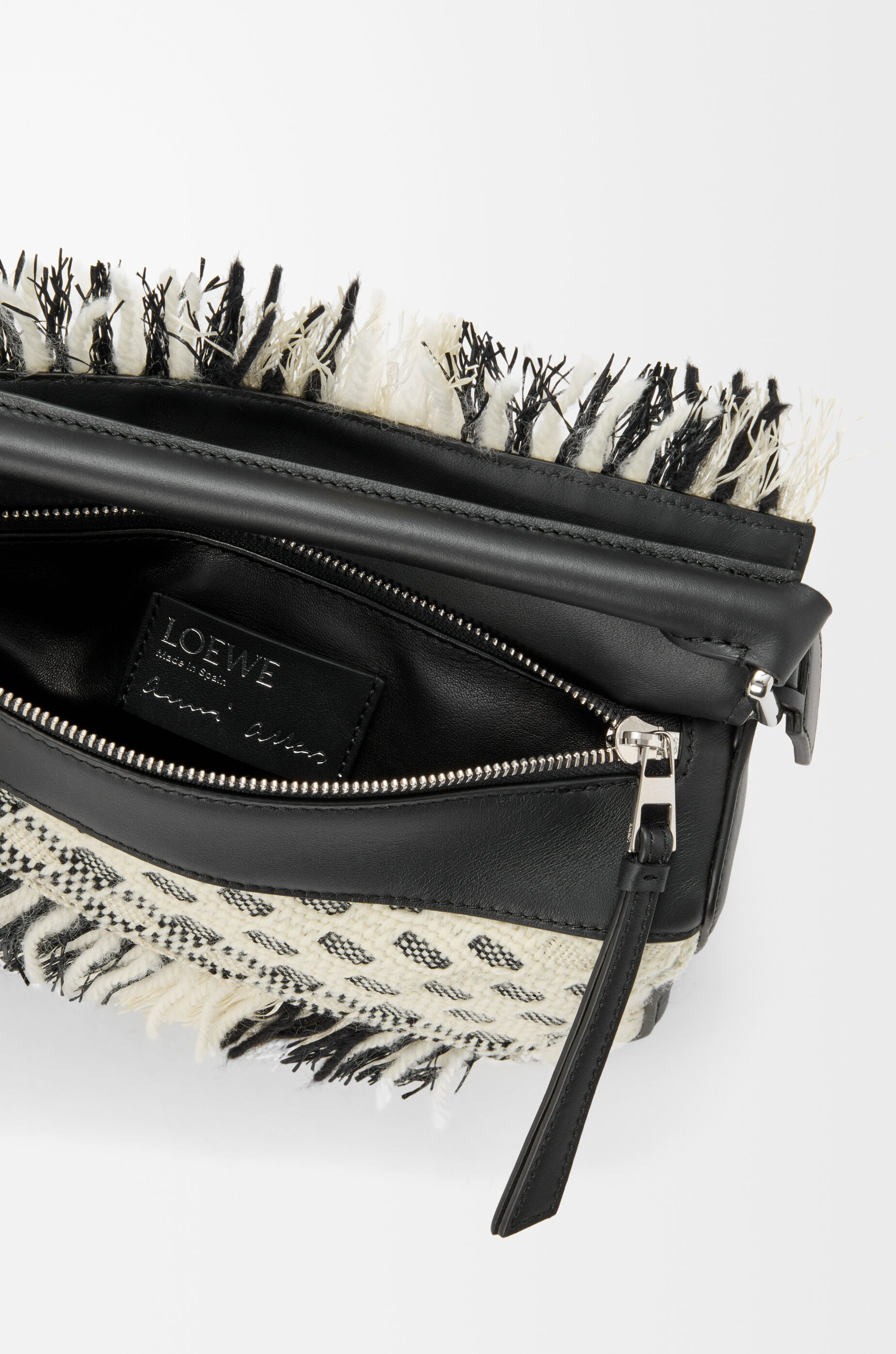 Small Puzzle bag in woven textile Black - LOEWE USA Official Website