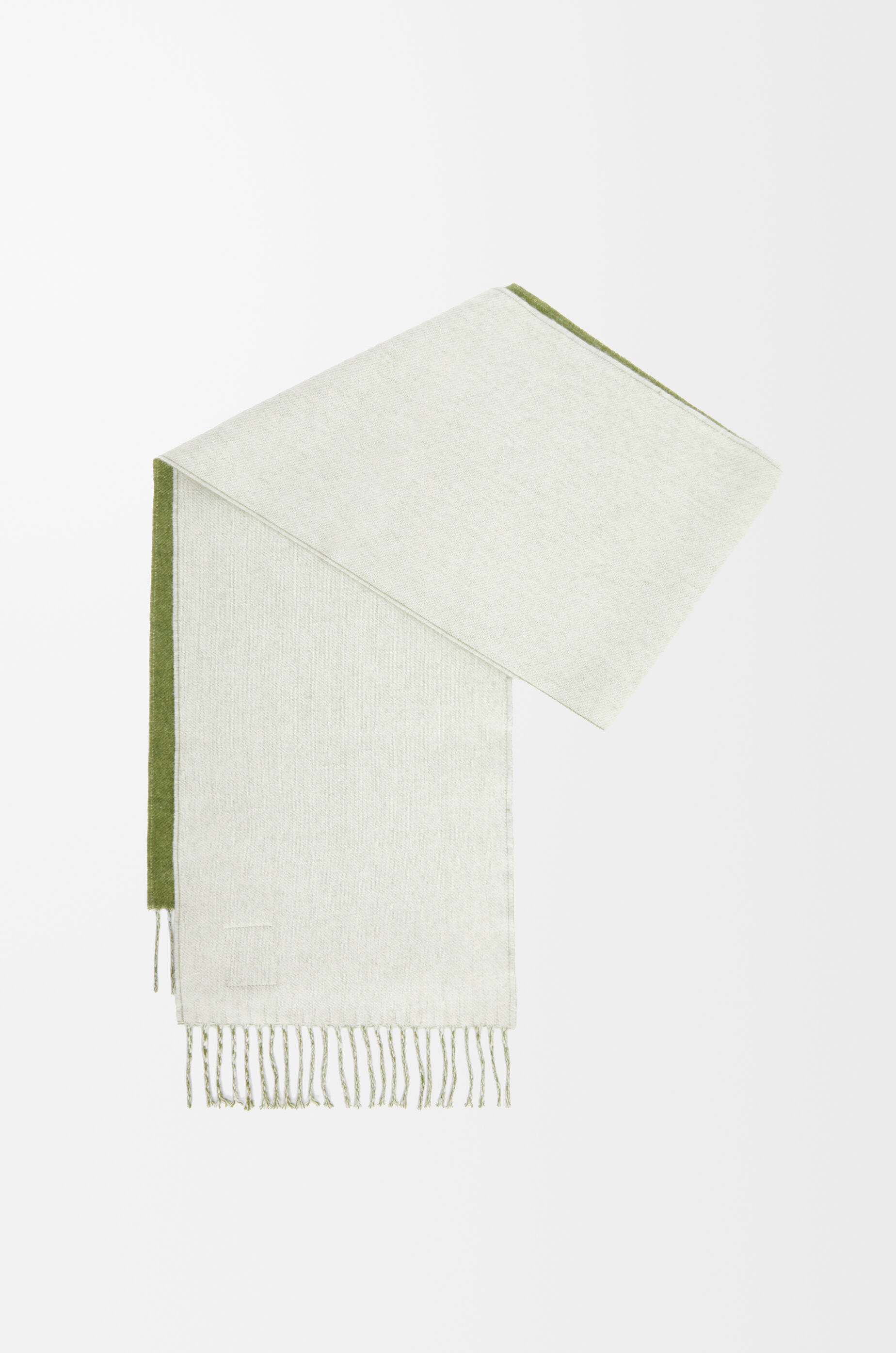 ロエベ スカーフ ウール カシミヤ 緑 ベージュ カーキ 40802002913  