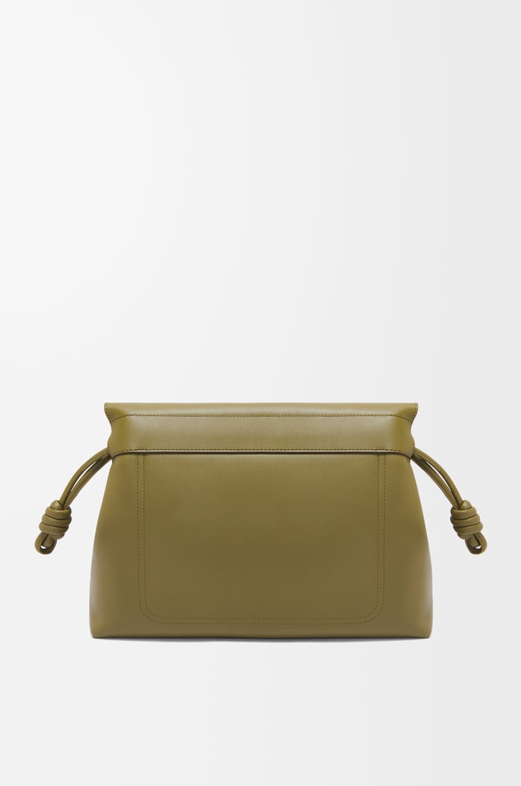 LOEWE 亮面柔软牛皮革 Flamenco satchel 手袋 橄榄绿