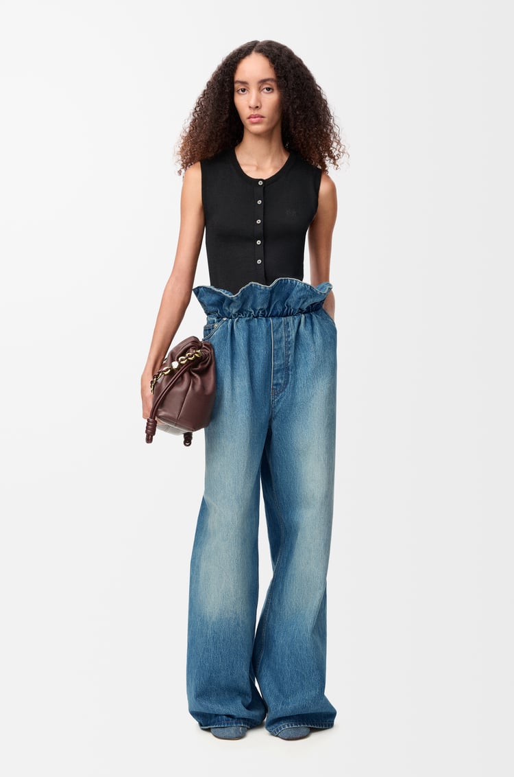 LOEWE Pull sans manches en cachemire et soie Noir