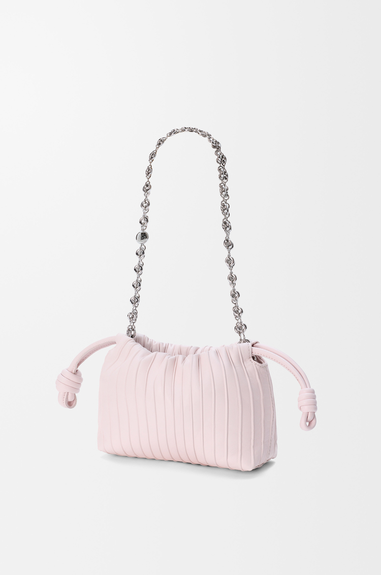 LOEWE Bolso Flamenco pleats purse mini en piel napa de cordero Rosa Cristal